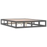 Cadre de lit sans matelas gris 135x190 cm bois massif 