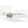 Cadre de lit sans matelas blanc bois de pin massif 
