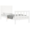 Cadre de lit sans matelas blanc bois de pin massif 