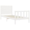 Cadre de lit sans matelas blanc bois de pin massif 
