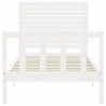 Cadre de lit sans matelas blanc bois de pin massif 