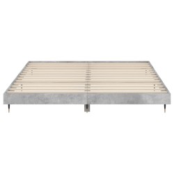 Cadre de lit sans matelas gris béton 200x200 cm 
