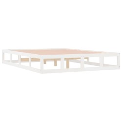 Cadre de lit sans matelas blanc 150x200 cm bois massif 