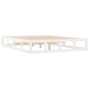 Cadre de lit sans matelas blanc 150x200 cm bois massif 