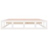 Cadre de lit sans matelas blanc 150x200 cm bois massif 