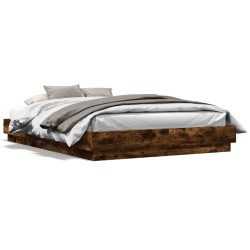 Cadre de lit sans matelas chêne fumé 150x200 cm 