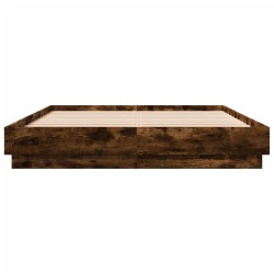 Cadre de lit sans matelas chêne fumé 150x200 cm 