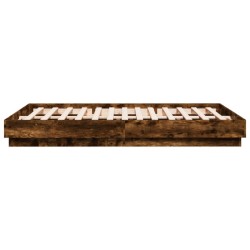 Cadre de lit sans matelas chêne fumé 150x200 cm 