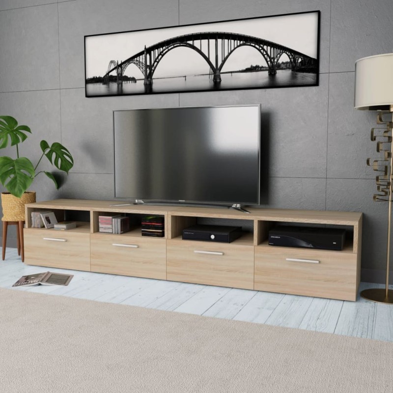 Meubles TV 2 pcs Bois d’ingénierie 95x35x36 cm Chêne Meubles TV 2 pcs Bois d’ingénierie 95x35x36 cm Chêne