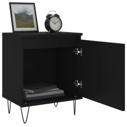 Tables de chevet 2 pcs noir 40x30x50 cm bois d'ingénierie 