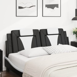 Coussin de tête de lit noir et blanc 160 cm similicuir 