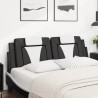 Coussin de tête de lit noir et blanc 160 cm similicuir 