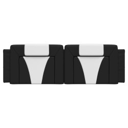 Coussin de tête de lit noir et blanc 160 cm similicuir 