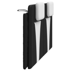 Coussin de tête de lit noir et blanc 160 cm similicuir 