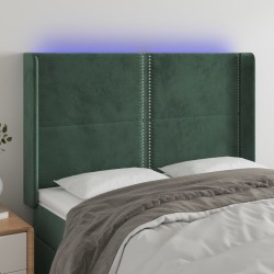 Tête de lit à LED Vert foncé 147x16x118/128 cm Velours 