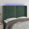 Tête de lit à LED Vert foncé 147x16x118/128 cm Velours 