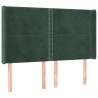 Tête de lit à LED Vert foncé 147x16x118/128 cm Velours 