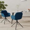 Chaises pivotantes à manger lot de 2 Bleu Velours 