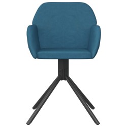 Chaises pivotantes à manger lot de 2 Bleu Velours 