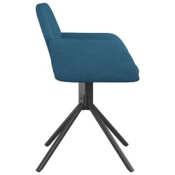 Chaises pivotantes à manger lot de 2 Bleu Velours 