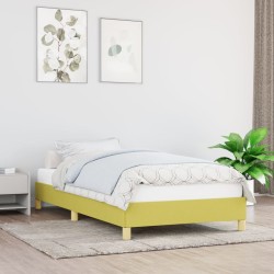 Cadre de lit sans matelas vert 100x200 cm tissu 