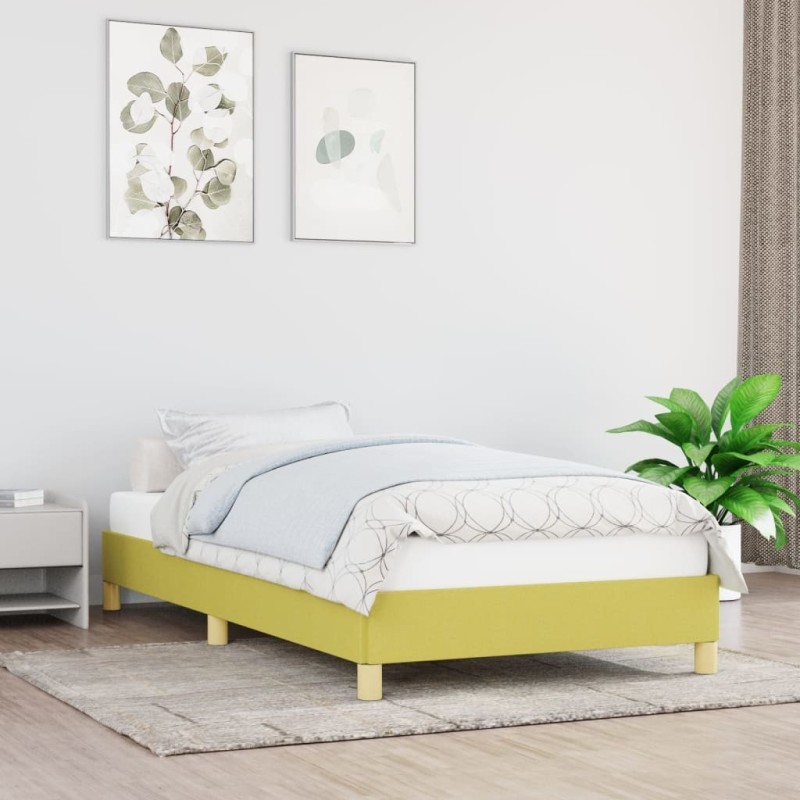 Cadre de lit sans matelas vert 100x200 cm tissu Cadre de lit sans matelas vert 100x200 cm tissu