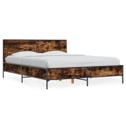 Cadre de lit sans matelas chêne fumé 120x190 cm 