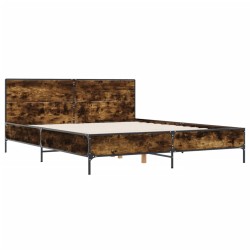 Cadre de lit sans matelas chêne fumé 120x190 cm 