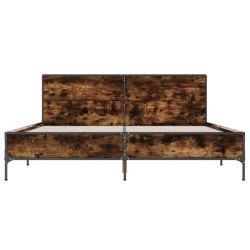 Cadre de lit sans matelas chêne fumé 120x190 cm 