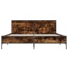 Cadre de lit sans matelas chêne fumé 120x190 cm 