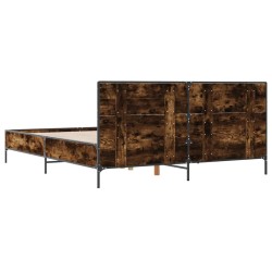 Cadre de lit sans matelas chêne fumé 120x190 cm 