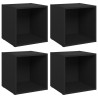 Meubles TV 4 pcs noir 37x35x37 cm bois d’ingénierie 