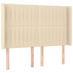 Tête de lit avec oreilles Crème 147x16x118/128 cm Tissu 