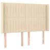 Tête de lit avec oreilles Crème 147x16x118/128 cm Tissu 