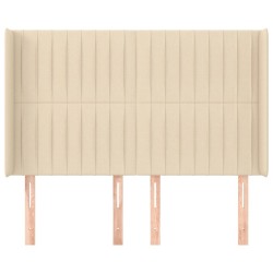 Tête de lit avec oreilles Crème 147x16x118/128 cm Tissu 