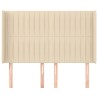 Tête de lit avec oreilles Crème 147x16x118/128 cm Tissu 