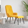 Chaise de relaxation avec repose-pied Jaune moutarde Velours 