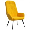 Chaise de relaxation avec repose-pied Jaune moutarde Velours 