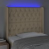 Tête de lit à LED Crème 93x16x118/128 cm Tissu 
