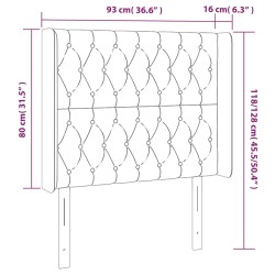 Tête de lit à LED Crème 93x16x118/128 cm Tissu 