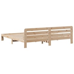 Cadre de lit sans matelas 200x200 cm bois massif de pin 