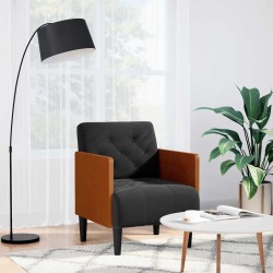 Fauteuil avec accoudoirs noir 55 cm velours 