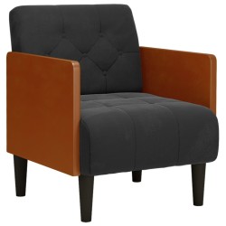 Fauteuil avec accoudoirs noir 55 cm velours 