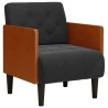 Fauteuil avec accoudoirs noir 55 cm velours 