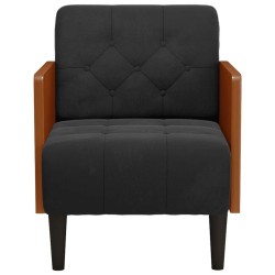 Fauteuil avec accoudoirs noir 55 cm velours 