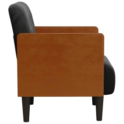 Fauteuil avec accoudoirs noir 55 cm velours 