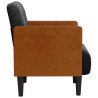 Fauteuil avec accoudoirs noir 55 cm velours 