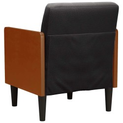 Fauteuil avec accoudoirs noir 55 cm velours 