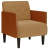 Fauteuil avec accoudoirs marron 55 cm velours 