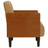 Fauteuil avec accoudoirs marron 55 cm velours 